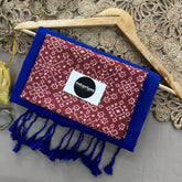 Royal Blue Handloom Cotton Saree With Patola Print Blouse
